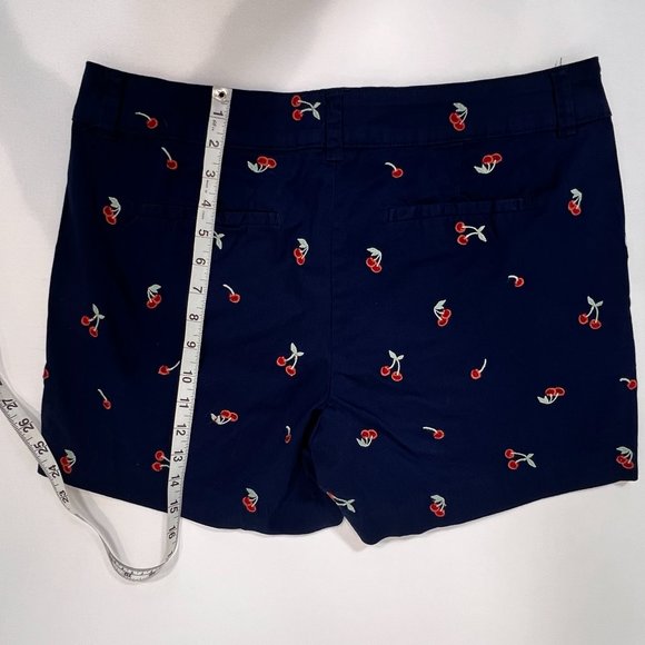 St John's Bay Navy Chino Shorts with Embroidered Cherries Size 12 - Picture 6 of 8